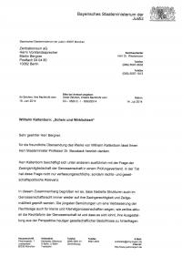 Schreiben Bayer. Staatsministerium Justiz Seite 1